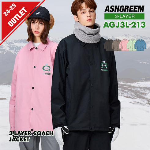 【10月上旬発送予定】 ASHGREEM アッシュグリーム スノーボードウェア 3レイヤー コーチジャケット AGJ3L-213